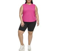 Calvin Klein Damen Ruched Side Tie Tank Top T-Shirt, Pink (Electric Pink), 3X