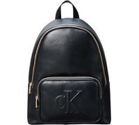 Rucksack CALVIN KLEIN "RAISED CK BACKPACK", Damen, Gr. B/H/T: 30cm x 40cm x 13cm, schwarz, Lederimitat, unifarben, Basic, Rucksäcke Rucksack, Cityrucksack, Freizeitrucksack, mit CK-Logo (59561619-0) s