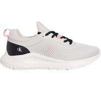 Calvin Klein Damen Runner Sneaker Eva Sock Tech Mix mit Logo, Grau (Moonstruck/Creamy White/Orange), 36