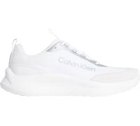 Slip-On Sneaker CALVIN KLEIN "LIGHT EVA RUNNER NYL-SUE", Damen, Gr. 42, weiß, silberfarben, Leder, Synthetik, Textil, metallic, unifarben mit Farbeinsatz, Schuhe, Schlupfschuh, Slipper, Freizeitsneake