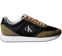 Calvin Klein Damen Runner Sneaker Retro Lace Up Low Top, Mehrfarbig (Black/Capers), 38