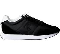 Sneaker CALVIN KLEIN JEANS "RETRO RUNNER ESS MIX MAT", Damen, Gr. 38, schwarz-weiß (schwarz, weiß), Synthetik, Textil, unifarben mit Farbeinsatz, Schuhe, Schnürschuh, Runner-Sneaker, Freizeitschuh mit