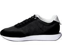 Sneaker CALVIN KLEIN JEANS "RETRO RUNNER ESS MIX MAT", Damen, Gr. 40, schwarz-weiß (schwarz, weiß), Textil, Synthetik, unifarben mit Farbeinsatz, sportlich, Schuhe, Schnürschuh, Runner-Sneaker, Freize