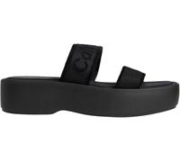 Calvin Klein Damen Sandalen Flatform Webbing mit Riemen, Schwarz (Triple Black), 38