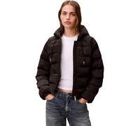 Calvin Klein Damen Satin Lightweight Short Logo Puf Lv047E509G Jacken, Black (Black), XL