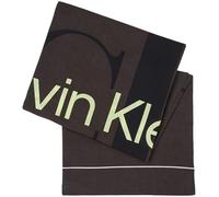 Calvin Klein Damen Schal Logo Bio-Baumwolle, Schwarz (Black/Dark Juniper), Einheitsgröße