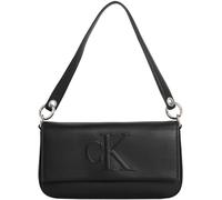 Calvin Klein Damen Schultertasche Sculpted Flap Pouch mit Logo, Schwarz (Black), Einheitsgröße