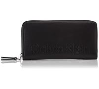 Calvin Klein K60K609191_NERO_BAX Leder Geldbörse - Elegante Brieftasche mit RFID-Schutz und Geprägtem Logo - Größe: UNI