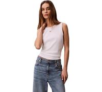 Calvin Klein Damen Sl Woven Label 2x2 Baby Rib Cuto Lv047f246g Tanktop