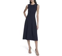Calvin Klein Damen Sleeveless Keyhole Neck Scuba Crepe A-line Midi Dress Kleid, Indigo/Mandala-Traum, 36