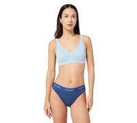 Calvin Klein Damen Slip High Leg mit Logobund, Blau (Dark Denim), XL
