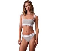 Calvin Klein Damen Slip High Leg mit Logobund, Grau (Grey Heather), L