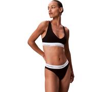 Calvin Klein Damen Slip High Leg mit Logobund, Schwarz (Black), L