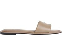 Calvin Klein Damen Slipper Round Flat aus Leder, Grau (Desert Taupe), 39