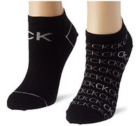 Sneakersocken CALVIN KLEIN JEANS "CK WOMEN SNEAKER 2P ALL OVER LOGO", Damen, schwarz, Baumwollmischung, normal, Socken Sneakersocken, Einheitsgröße, flexible Passform (73677967-0) schwarz