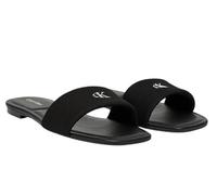Pantolette CALVIN KLEIN "SQUARE FLAT SNDL CANVAS HW", Herren, Gr. 37, schwarz, Baumwolle, Schuhe Pantolette, Strandschuh, Badeschuh, Sommerschuh mit Blockabsatz (31606153-37) schwarz