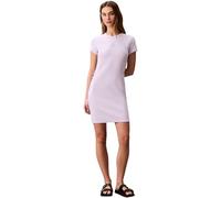 Calvin Klein Damen Ss Monologo Baby Rib Minikleid LV047F241G Kleider, Multi, L