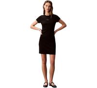 Calvin Klein Damen Ss Monologo Baby Rib Minikleid LV047F241G Kleider, Schwarz, XL