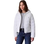 Calvin Klein Damen Steppjacke Lightweight Puffer mit Kapuze, Weiß (Snow White), L