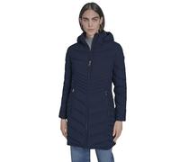 Calvin Klein Damen Steppmantel mit Kapuze, Chevron-Steppdecke, schlankmachend, lange Winterjacke, Marineblau, XL