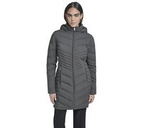 Calvin Klein Damen Steppmantel mit Kapuze und Chevron-Steppmantel - schlankmachende, lange Winterjacke, Titan, L