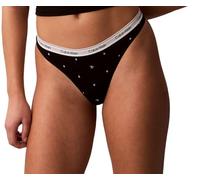 Calvin Klein Damen String mit Logobund, Schwarz (Seeing Stars Black), L