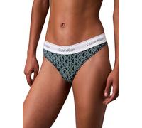 Calvin Klein Damen String Thong mit Stretch, Grün (Bijou Modern Emblem Outline+Stratif), M