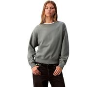 Calvin Klein Damen Sweatshirt Archive Logo French Terry Crew Neck, Grau (Autumn Green), L