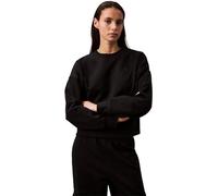 Sweatshirt CALVIN KLEIN JEANS "LS ARCHIVE LOGO FRENCH TERRY RLX", Damen, Gr. XXS (34), schwarz, Web, Obermaterial: 86% Baumwolle, 14% Polyester, unifarben, feminin, regular fit normal, Rundhals, Langa