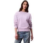 Sweatshirt CALVIN KLEIN JEANS "LS MNLG FRNCH TRRY R", Damen, Gr. XL (44), lavender blush, Web, Obermaterial: 86% Baumwolle, 14% Polyester, unifarben, feminin, regular fit normal, Rundhals, Langarm ang