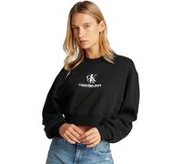 Sweatshirt CALVIN KLEIN JEANS "SHADOW GRAPHIC CREWNECK", Damen, Gr. XXL (44), schwarz, Sweatware, Obermaterial: 100% Baumwolle, bedruckt, casual, relaxed fit taillenlang, Rundhals, Langarm Rippbündche