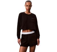 Calvin Klein Damen Sweatshorts Logo Jersey mit Logobund, Schwarz (Black), XL