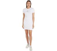 Calvin Klein Damen T-Shirt Kleid Monologo Dress Kurzarm, Weiß (Bright White), S