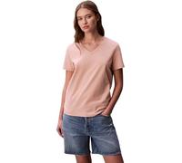 Calvin Klein Damen T-Shirt Kurzarm Archive Jersey Tee mit V-Ausschnitt, Rosa (Tuscan Wind), XS