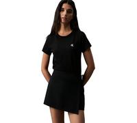 Calvin Klein Damen T-Shirt Kurzarm Ck Embroidery Rundhalsausschnitt, Schwarz (Ck Black), XL