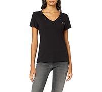 Calvin Klein Jeans T-Shirt mit Logo-Stickerei in Schwarz, Größe XS, Artikelnr. 1159890XS Schwarz XS 95% Baumwolle, 5% Elasthan