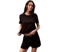 Calvin Klein Damen T-Shirt Kurzarm Classic aus Baumwolle, Schwarz (Black), L