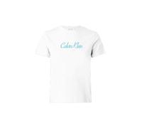 T-Shirt CALVIN KLEIN JEANS "SS 20s CLASSIC LOGO TEE", Damen, Gr. S (38), weiß (brilliant weiß), Single Jersey, Obermaterial: 100% Baumwolle, unifarben, klassisch normal, Rundhals, eingesetzt abgestepp