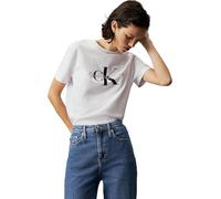 Calvin Klein Damen T-Shirt Kurzarm Core Monologo Rundhalsausschnitt, Weiß (Bright White), XXL