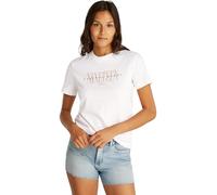 Calvin Klein Damen T-Shirt Kurzarm Graphic Tee Regular Fit, Weiß (Brilliant White), M