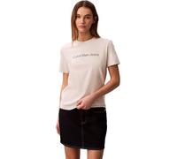 Calvin Klein Jeans T-Shirt mit Label-Print in Ecru, Größe M