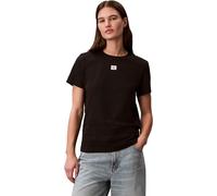T-Shirt CALVIN KLEIN JEANS, Damen, Gr. XL (44), schwarz, Web, Obermaterial: 100% Baumwolle, unifarben, klassisch, Rundhals, eingesetzt abgesteppte Kante, Shirts T-Shirt, Regular fit mit Rundhalsaussch