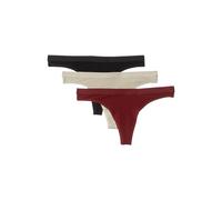 Calvin Klein Damen-Tanga, modernes Logo, 3er-Pack, Schwarz/Cocoon/Syrah, XL