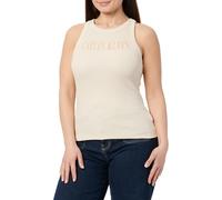 Calvin Klein Damen Tank Top Varsity Rib Slim Fit, Beige (Brazilian Sand), XS