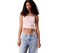 Calvin Klein Damen Tank Top Woven Label Cami Gerippt, Rosa (Cloud Pink), XXS