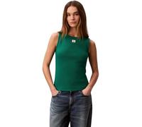 Calvin Klein Damen Tank Top Woven Label Cut-Out am Rücken, Grün (Enchanted Forest), XS