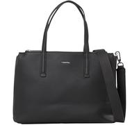 Calvin Klein Damen Tote Bag Tasche Medium Groß mit Reißverschluss, Schwarz (Ck Black), Einheitsgröße