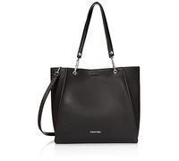Calvin Klein Damen Tote Reyna North/South Tragetasche, Schwarz/Silber