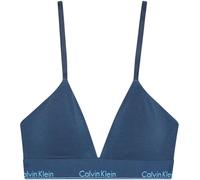 Calvin Klein Damen Triangel BH Lightly Lined mit Logobund, Blau (Dark Denim), XS