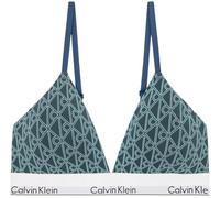 Calvin Klein Damen Triangel BH Lightly Lined mit Logobund, Grün (Bijou Modern Emblem Outline+Stratif), XL